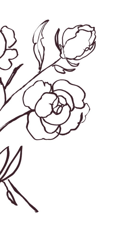 Hand drawn flowers